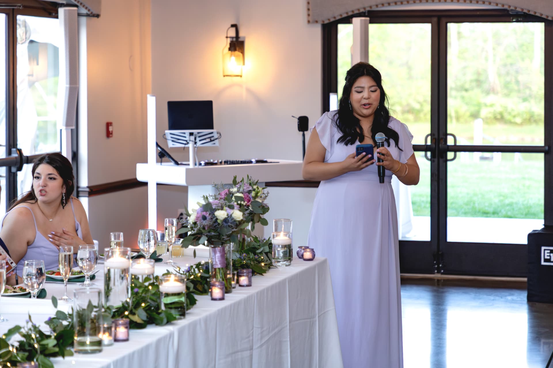 A speech at the reception head table