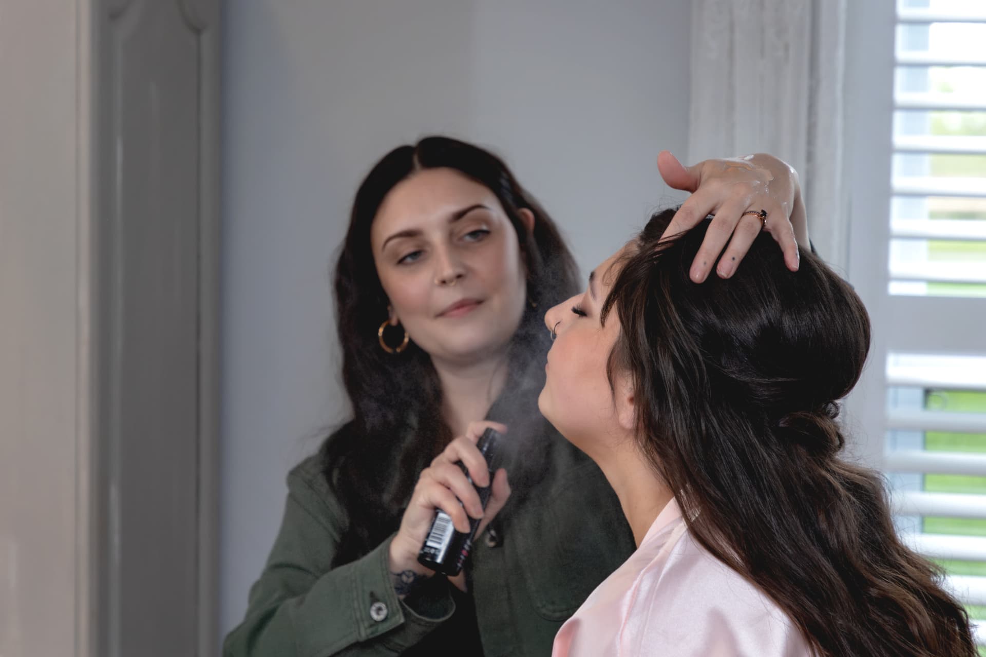 Maddie having her hair and makeup finished
